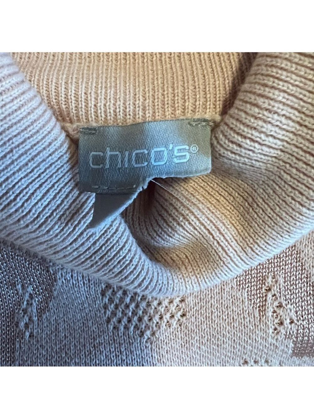 Chico's Sleeveless Pink Cowl Neck Sweater with Jacquard Design - Picture 5 of 5